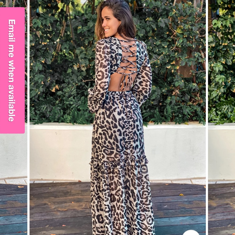 Cut out leopard maxi dress